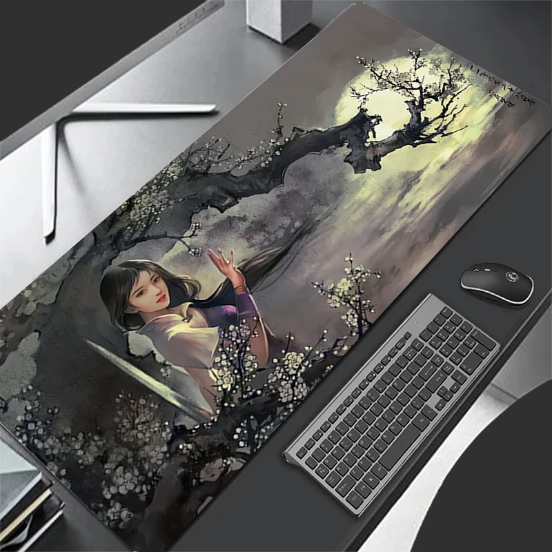 

Large Gaming Mousepad Anime Sakura Girl Grande Keyboard Pad Gamer Mouse Pad On The Table Speed Desk Mat 900x400 Soft Mouse Mats