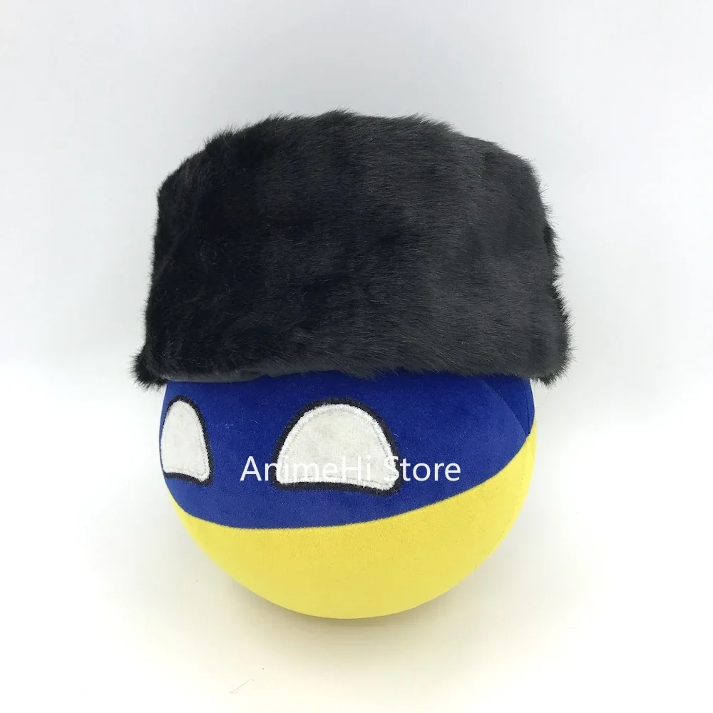 Ucrânia bola e nanaxa chapéu cossaco altyn capacete boneca ukr countryballs plushies cosplay polônia brinquedo de pelúcia para presente 20cm