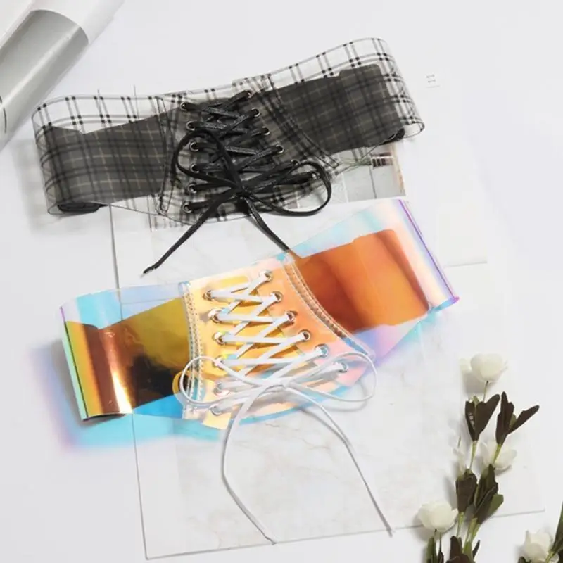 652F مشد الجسم المشكل متعدد الاستخدامات حزام من الجلد الشفاف للكرنفال #5