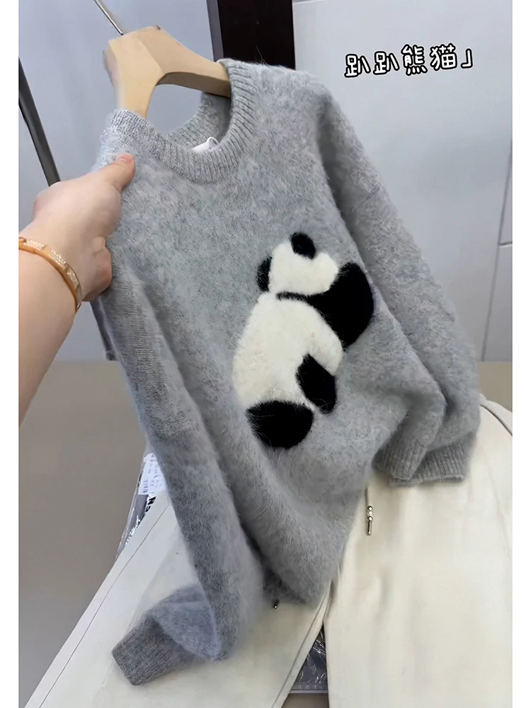 

Ay Lazy Sle женский трикотаж осень-зима свободный круглый свитер Ne корейская версия элитный Feeling Maed Camere модный