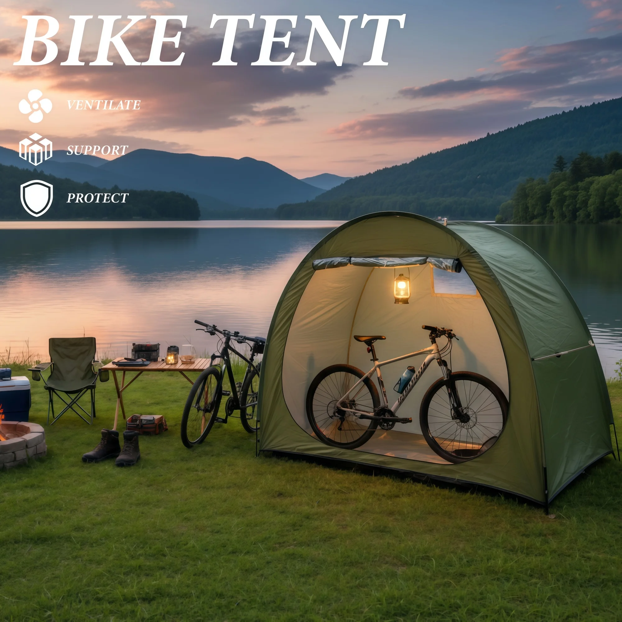 

Портативный утолщенный велосипедный тент из оксфордской ткани для отдыха на природе, походов, велопрогулок, кемпинга и путешествий