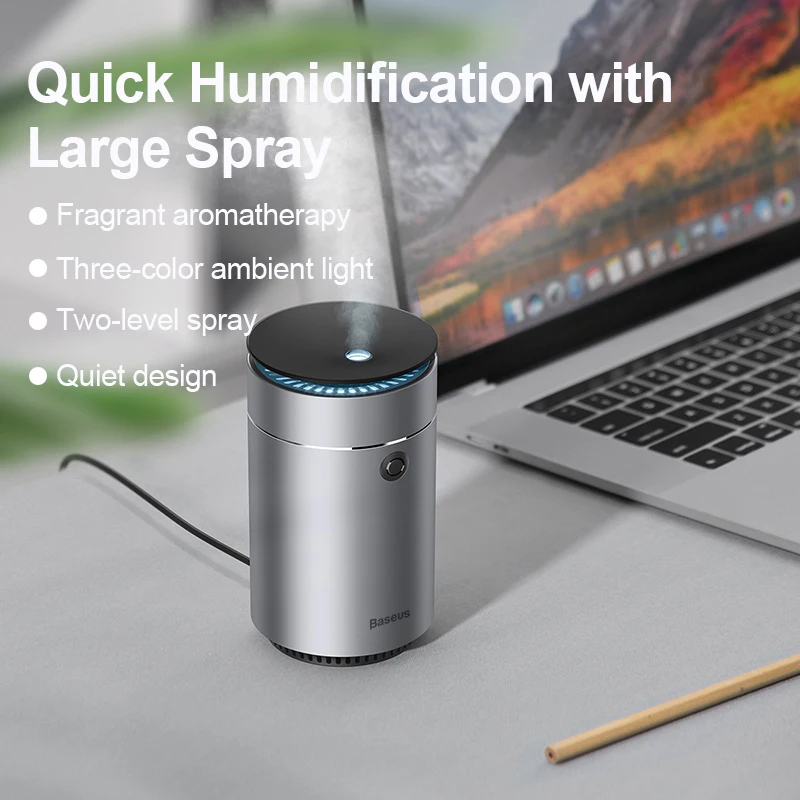 Baseus Car Air Humidifier Aroma Diffuser For Home Bedroom Car Air Freshener Essential Oil Diffuser Humidifier Sprayer Mist Maker