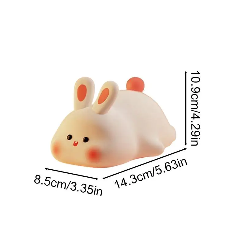 Silicone Night Lamp Rabbit Led Night Light Sensory Bedroom Bedside Light 3 Modes Silicone Rechargeable Rabbit Design For