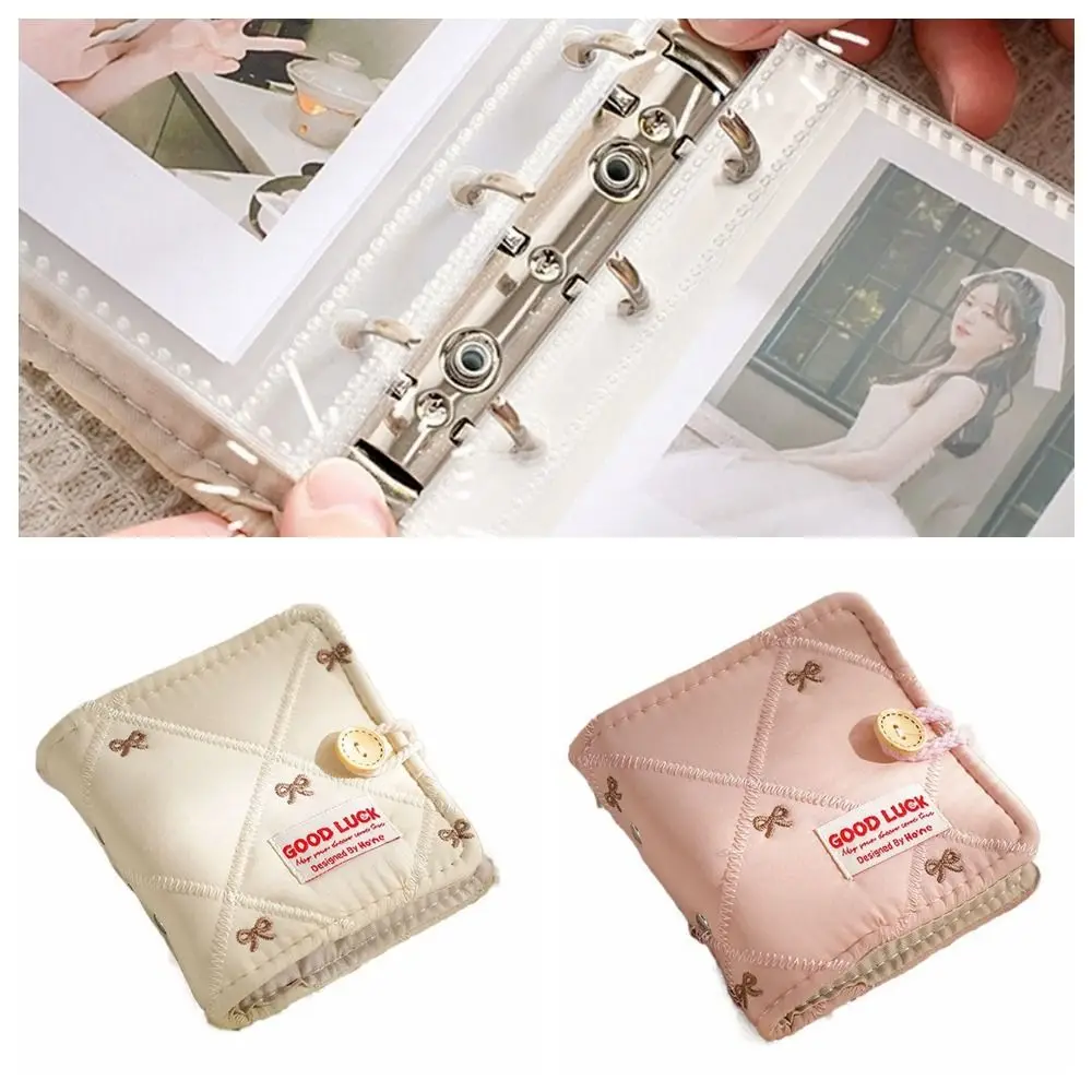 

Вышитый держатель для фотокарточек с тканевым бантом, рамка для фотокарточек, чехол для карт из ПВХ, защитный держатель для фотокарточек айдолов