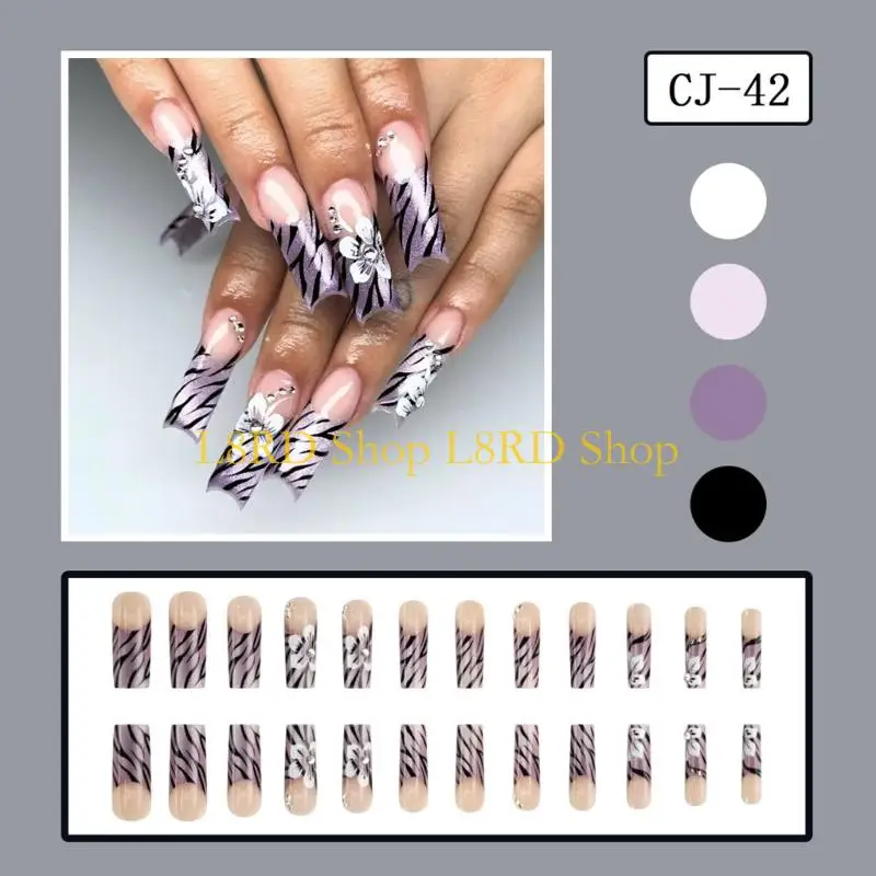 L8rd Cats Eye Press on child, luccichi chiodo falso per unghie falsa falsa unghie acrilica