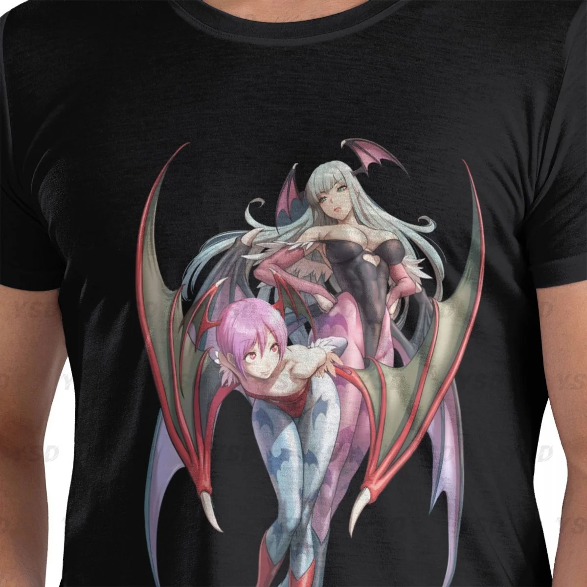 Morrigan Aensland Darkstalkers Men's tight fitting sports Cotton T-shirt, Breathable,Oversized Tee shirt