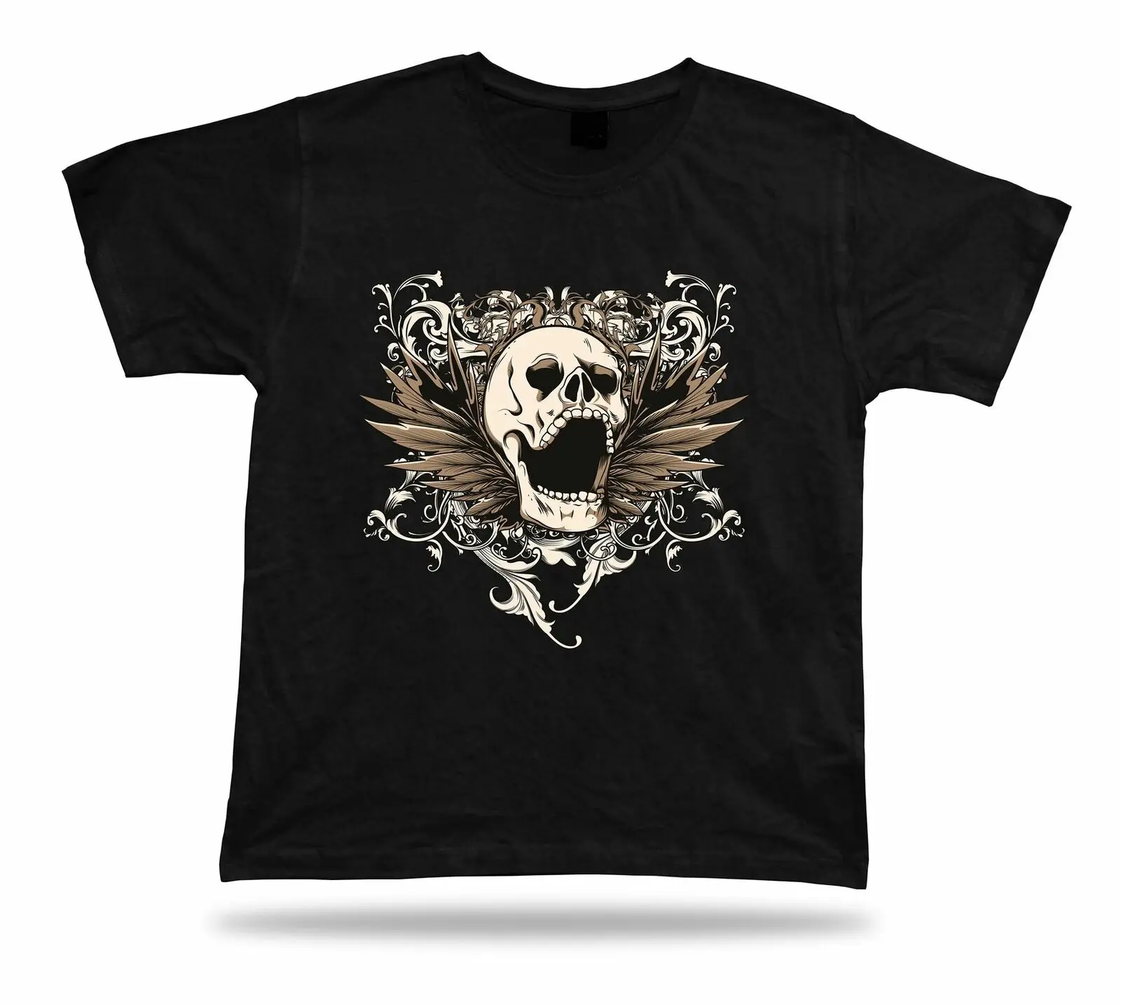 Skeleton Skull Demon Evil feathers awesome cool t shirt tee stylish design