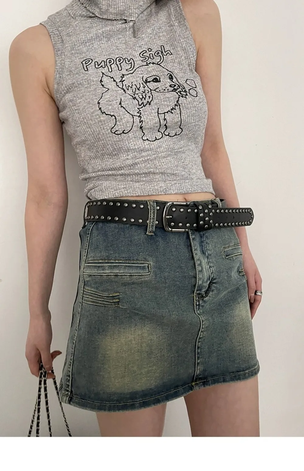 Mode Niet Gürtel Heavy Metal Gürtel Männer Frauen Punk Rock Stil Designer Gürtel Jeans Gürtel Y2K Gürtel Mode Dekoration frauen gürtel – Detail 5