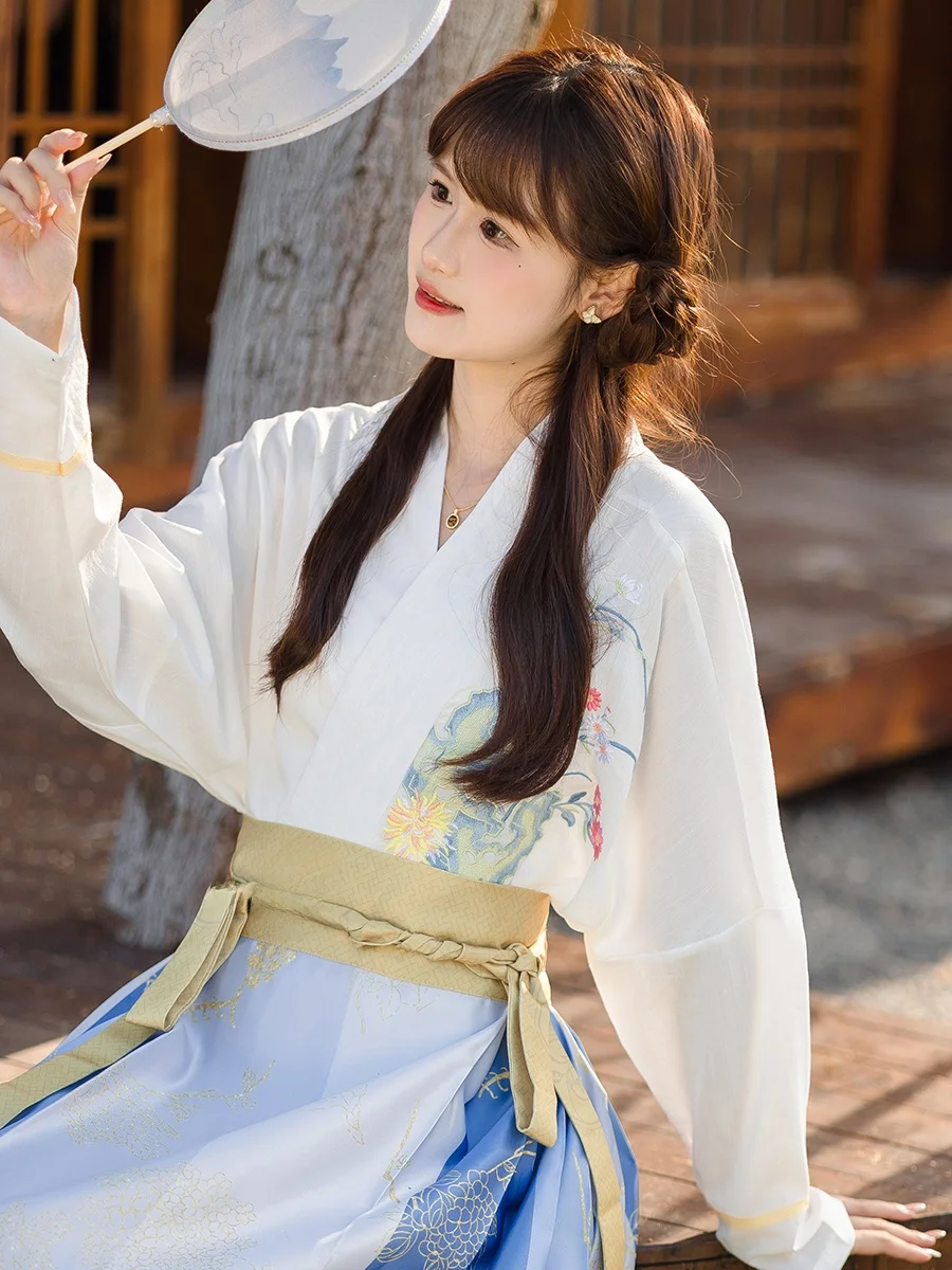 

Элегантный китайский комплект с юбкой-шлейфом: женский костюм-двойка до середины бедра, высококачественный, роскошный, модный, для студенток