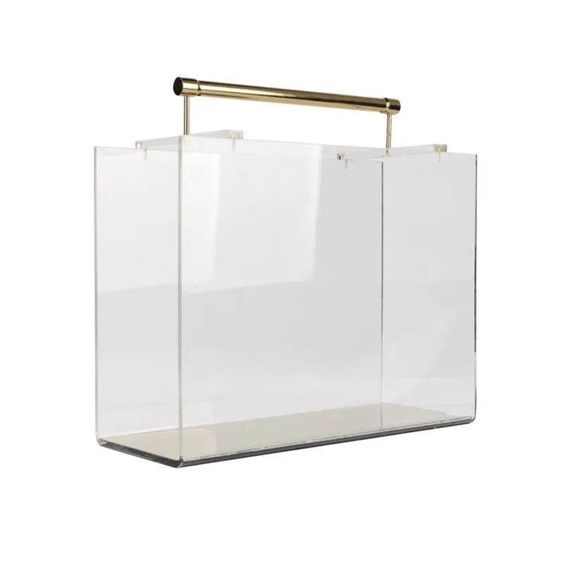 Model Room Light Luxury Modern Acrylic Magazine Rack Soft Decorations in the Sales Office Floor-to-ceiling Bookshelf Ornaments