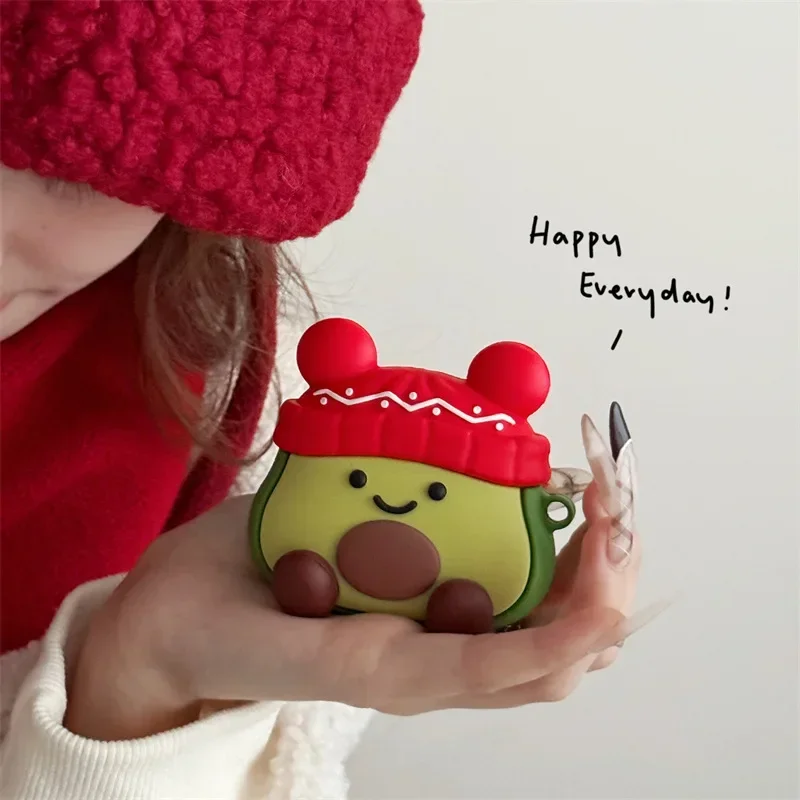 에어팟 4 용 만화 아보카도 케이스, 블루투스 이어버드 충전 박스, 보호 이어폰 케이스 커버, 에어팟 1, 2, 3 프로, 프로 2 용