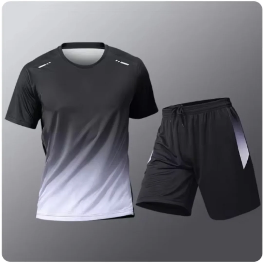 Men Gradient suit Breathable Comfortable Tennis Sport Casual Outdoor Sport Wear Women\'s Badminton T-shirt Loose Running Clothing