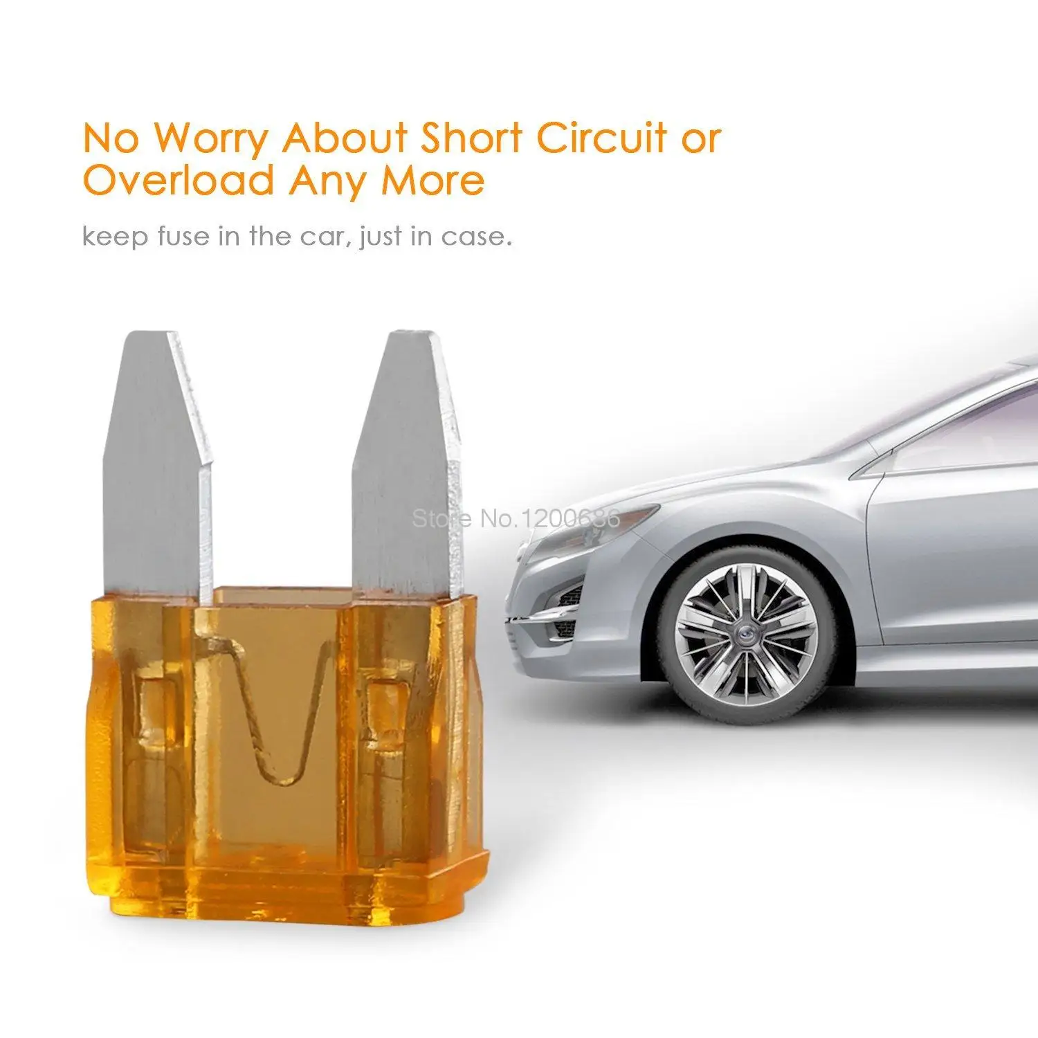 Small Blade Car Fuse Automotive Replacement Fuse Puller Included