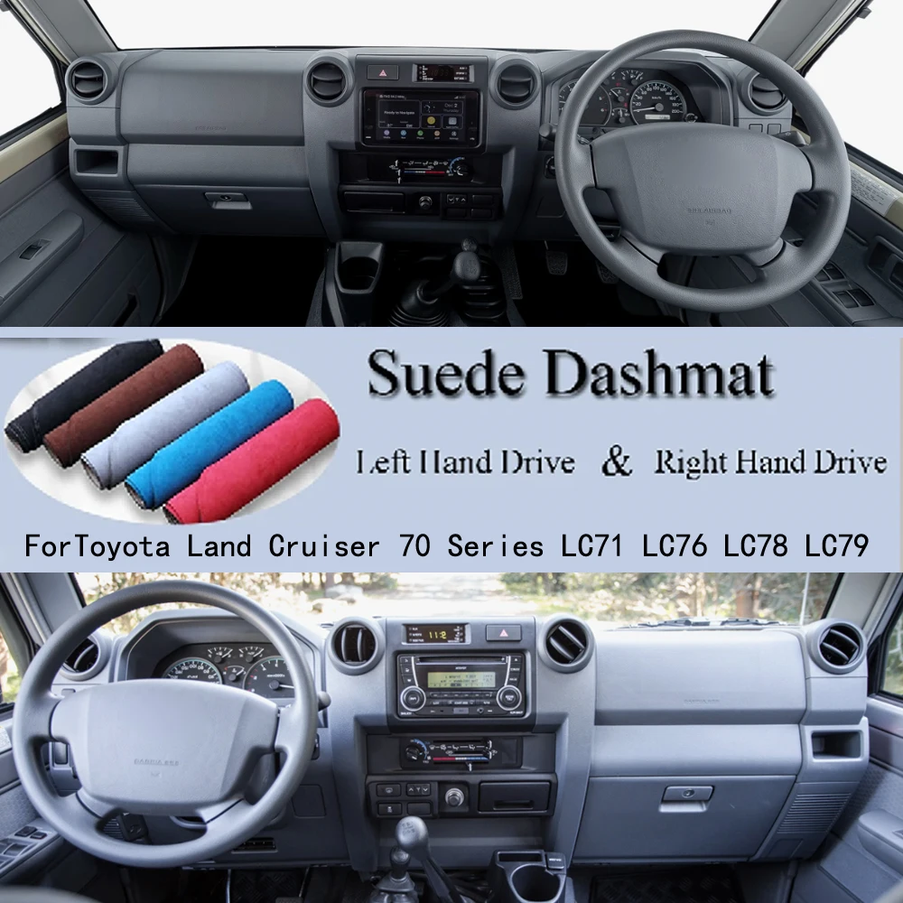 

For Toyota Land Cruiser 70 Series LC71 LC76 LC78 LC79 Suede Leather Dashmat Dash Mat Cover Dashboard Pad Carpet Car Accessories