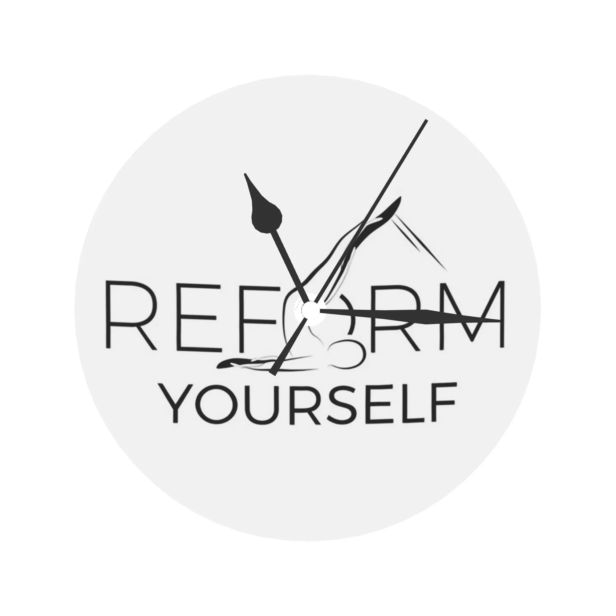 Reformer Pilates Pose Wall Clock Room Decoration Silent Round Clock for Bedroom Living Kitchen Home