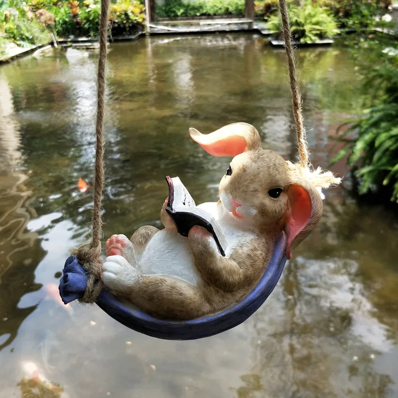 animal swing simulation rabbit decoration landscape courtyard balcony fairy tale garden gift