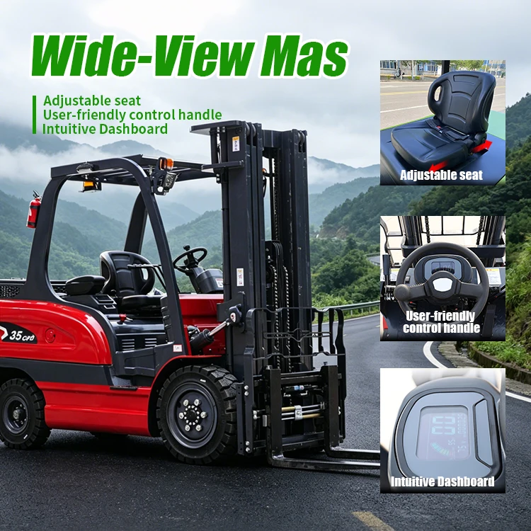 High Efficiency 3 Stage Full Free Mast 8m Lift Height 2 Ton 2.5 Ton Electric Forklift Truck With Camera Option Li Battery