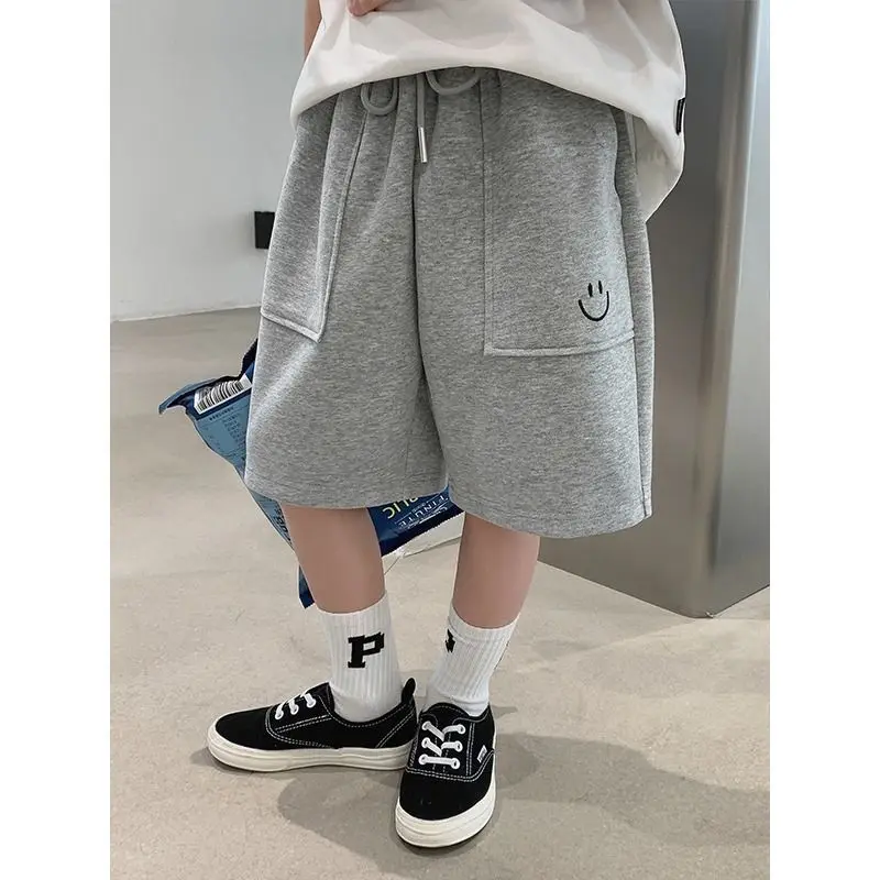 

2023 Children Boys Shorts Casual Loose Pants Kids Candy Color Boys Trousers Teenager Sports Joggers Baby Shool Clothing 4-14Yrs