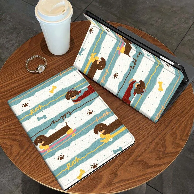 

Cartoon sausage Dog Anime For iPad Pro Air Mini 1 2 3 4 5 6 7 7th 8th 9th 10th 11th 10.2 9.7 10.5 10.9 11 12.9 Tablet Case