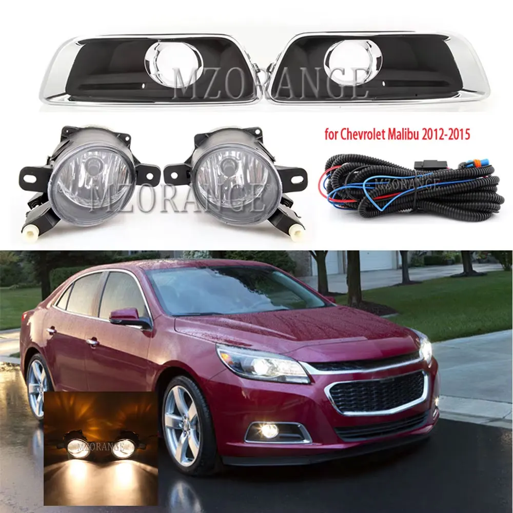 For Chevrolet Malibu 2012 2013 2014 2015 Fog Lights Headlight Cover halogen Fog Lamps Frame Grill Grilles Car Accessories parts