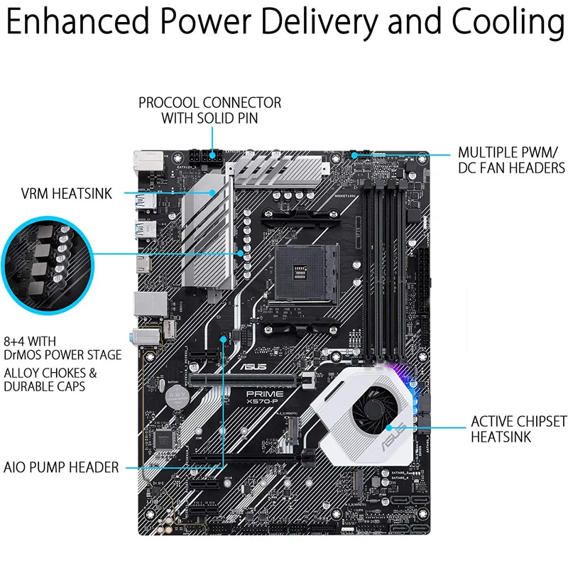 Asus-prime X570-Pマザーボード,ryzen 3 am4,pcie gen4,デュアルm.2