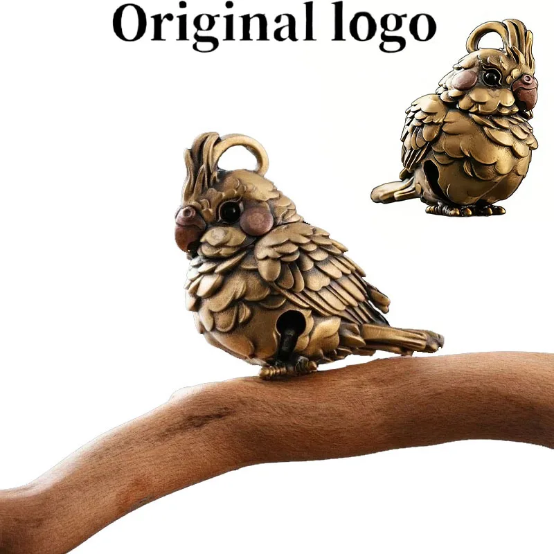 Original Logo 2026 Bestseller Nymphensittich-Glocken-Deko Schlüsselanhänger mit Schlüsselring Vogelzubehör Geschenk für Männer und Frauen aus Messing und Kupfer – Detail 1