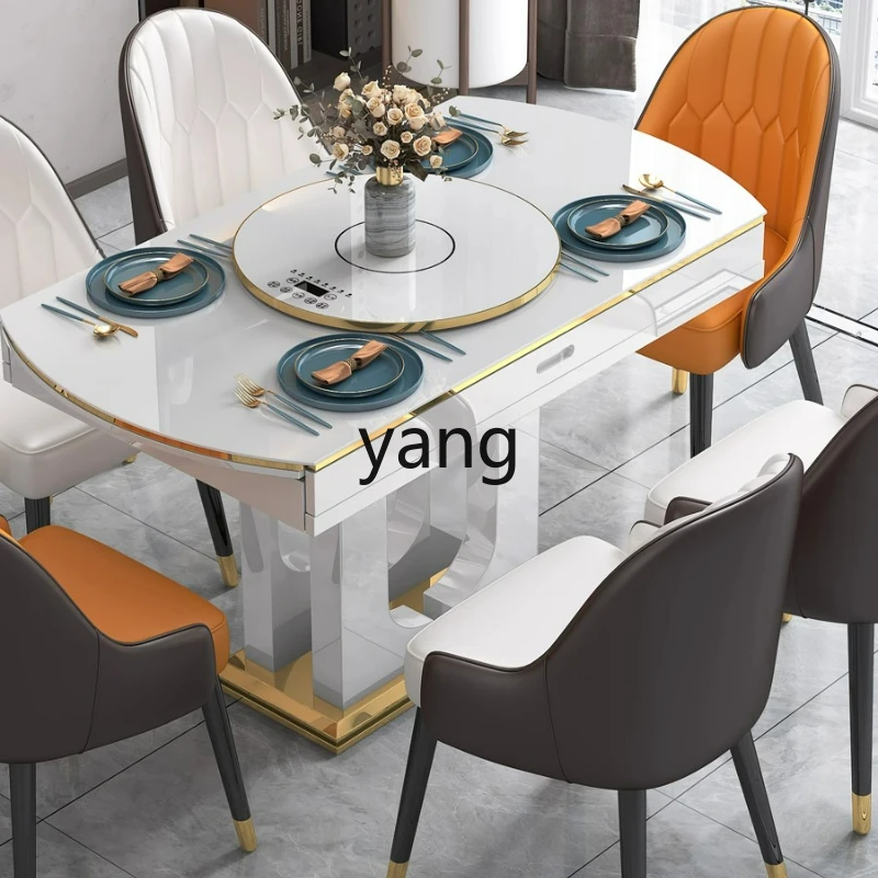 

LTT Light Luxury Dining Table and Chair Set Modern Simple Home Small Apartment Folding Extendable Dining Table