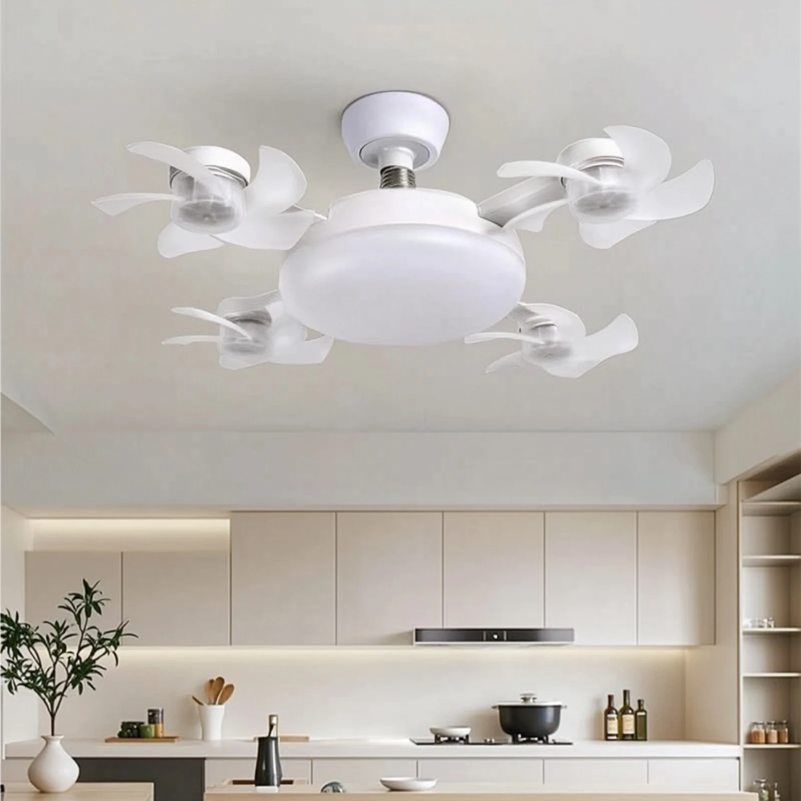 Ceiling Fan Light with Wireless Control Adjustable Fan Light with Wireless Control Fixture Dimmable 60W for Bedroom, Living Room