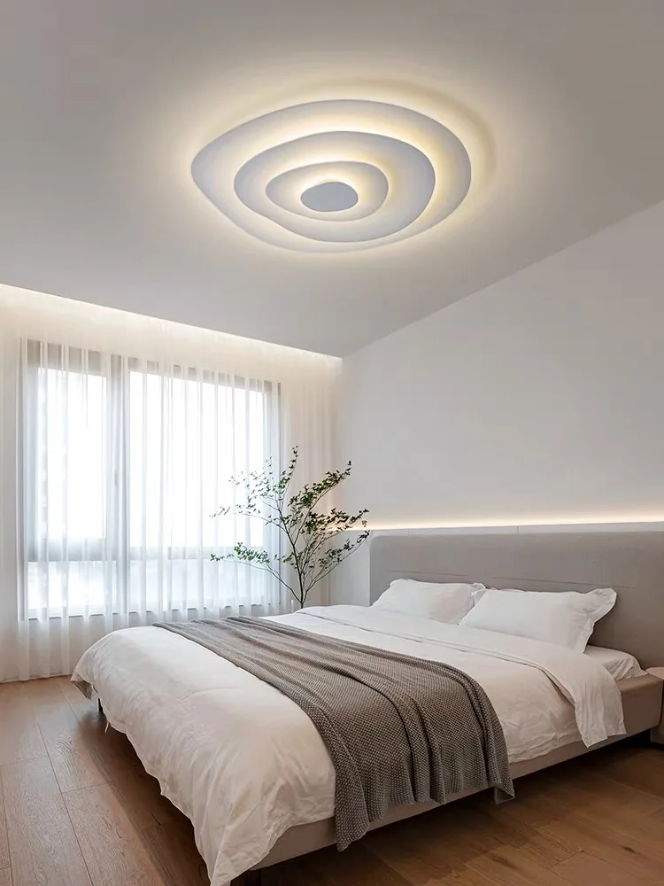 Modern Led Ceiling Lamp White Round Ripple Design Ceiling Light for Living Room Dining Bedroom Kitchen Indoor Decor Lighting Fix