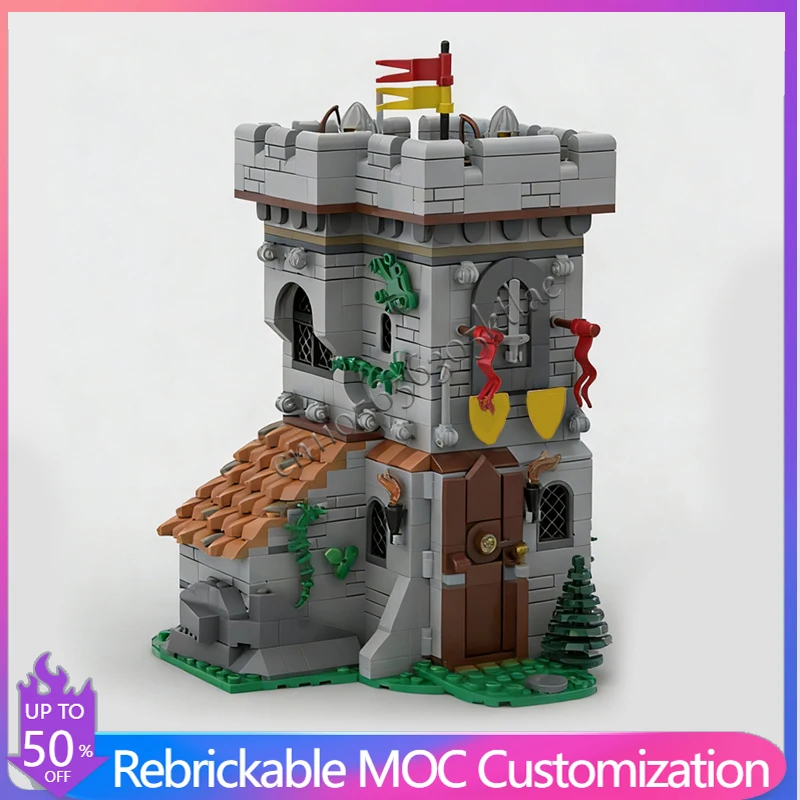 

727 деталей, конструктор «Конструкторские рыцарские поселения», модульный, настраиваемый, креативный дизайн, развивающий, для самостоятельной сборки, праздничный подарок