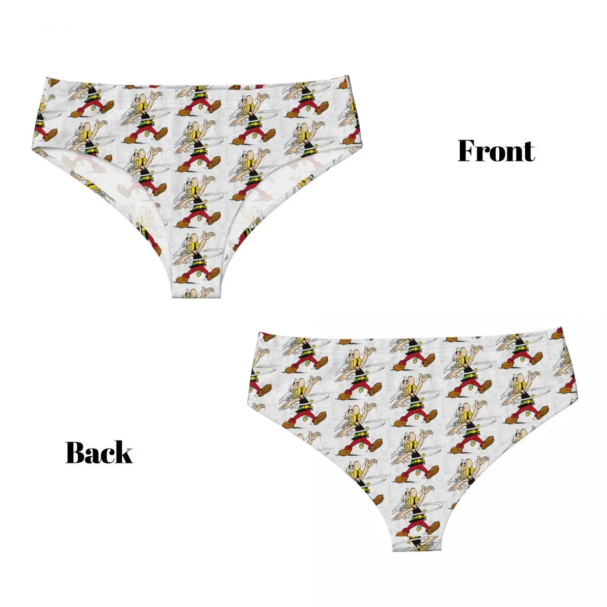 Custom Asterix And Obelix Briefs Underwear Women's Comfortable Stretch French Comic Cartoon Panties