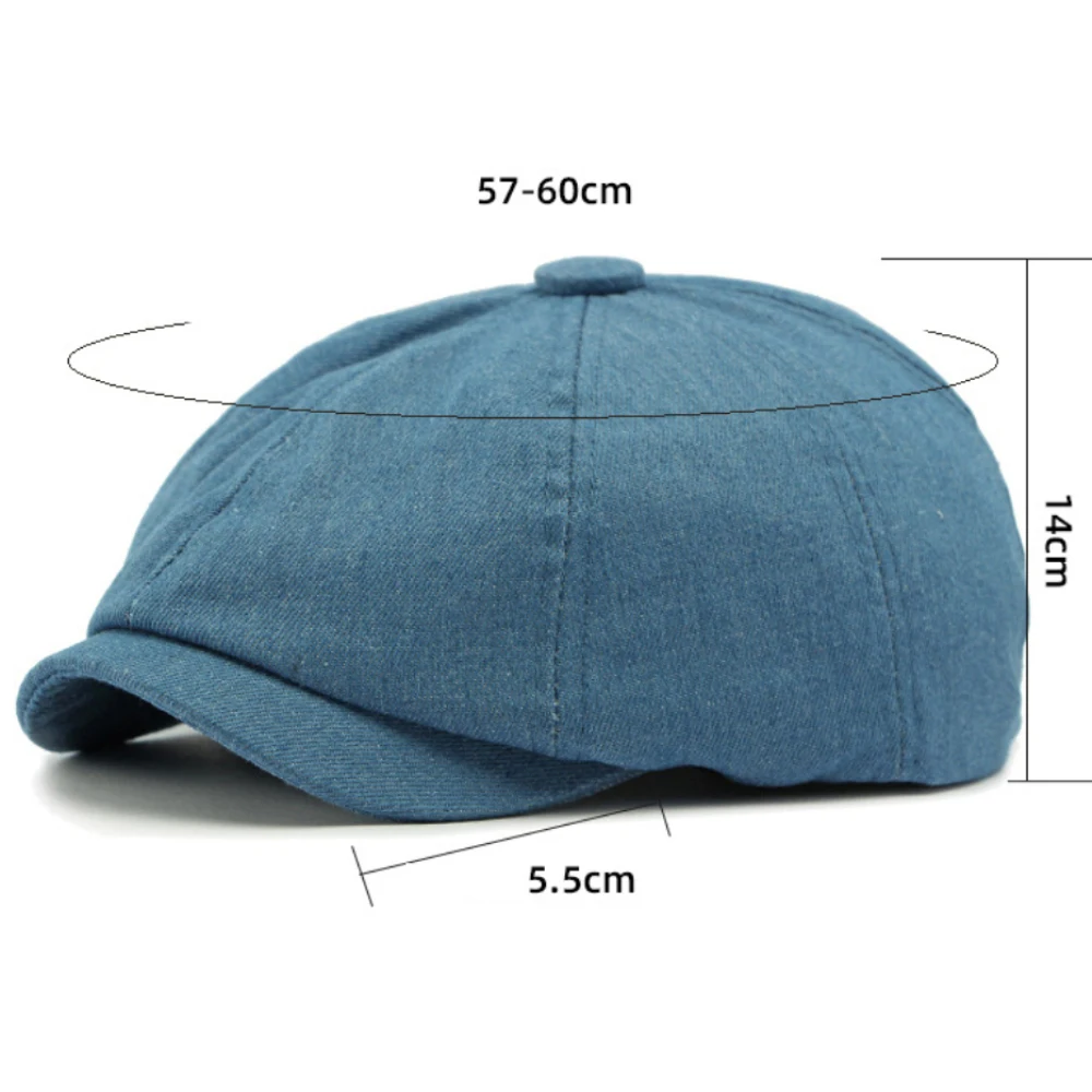 HT4547 Baskenmützen für Herren und Damen, Frühling/Sommer, Einfarbige Achteckige Flache Mützen, Retro Künstler-Malermütze, Verstellbare Baskenmütze