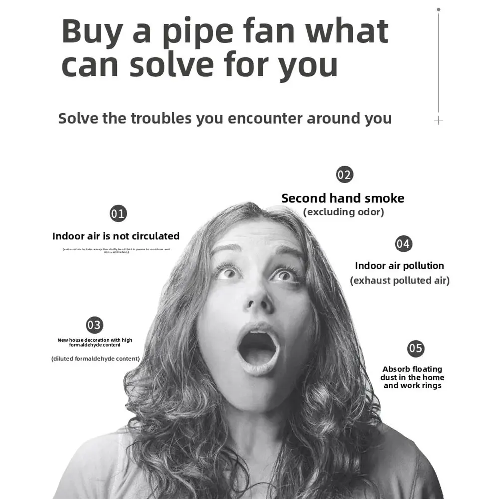 

1Pcs Silent Industrial Exhaust Fans 4/6inch Round Extractor Ventilation Fan Air Clean Ventilator Bathroom Kitchen Toilet Wall