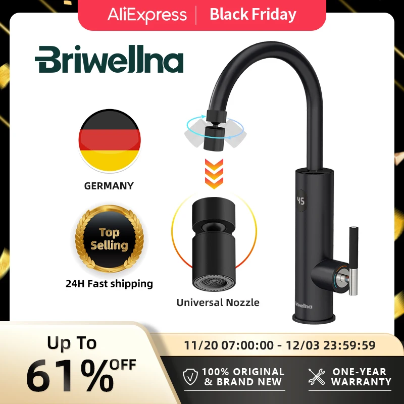 Briwellna ใหม่น้ําร้อนทันทีเครื่องทําความร้อนก๊อกน้ํา Universal หัวฉีด 220V ก๊อกน้ําไฟฟ้าร้อนและเย็น Dual ใช้ Hot Water TAP