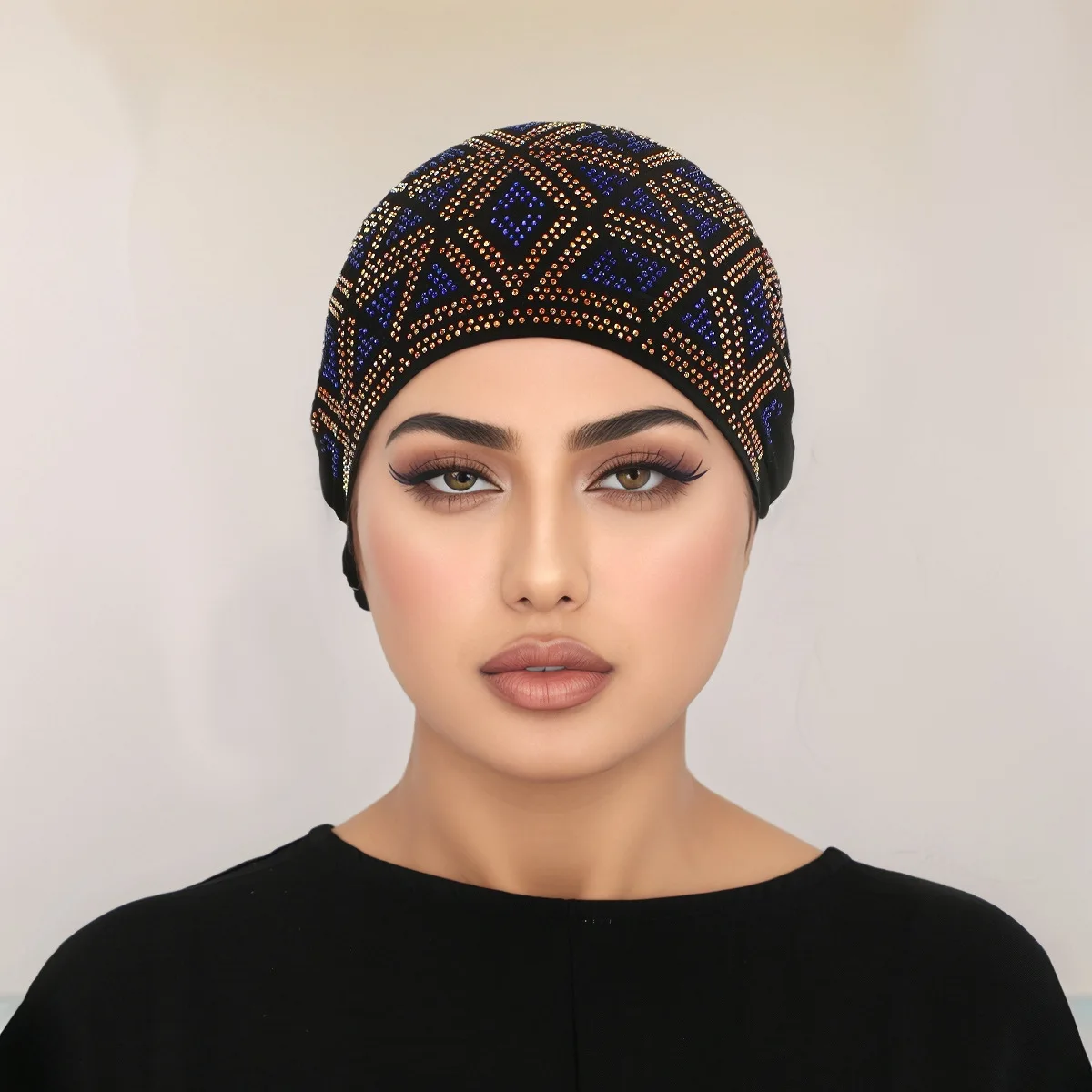 

Нижний платок со стразами, мусульманский хиджаб, шляпа, женский капот, шапочки, шапка от выпадения волос, платок, повязка на голову, банданы, повязка на голову, Turbante Mujer