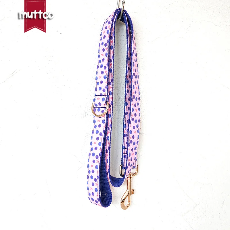 MUTTCO this dog collar combines blueberry and starfish motifs BLUEBERRY STARS to make a statement 5 sizes UDL169