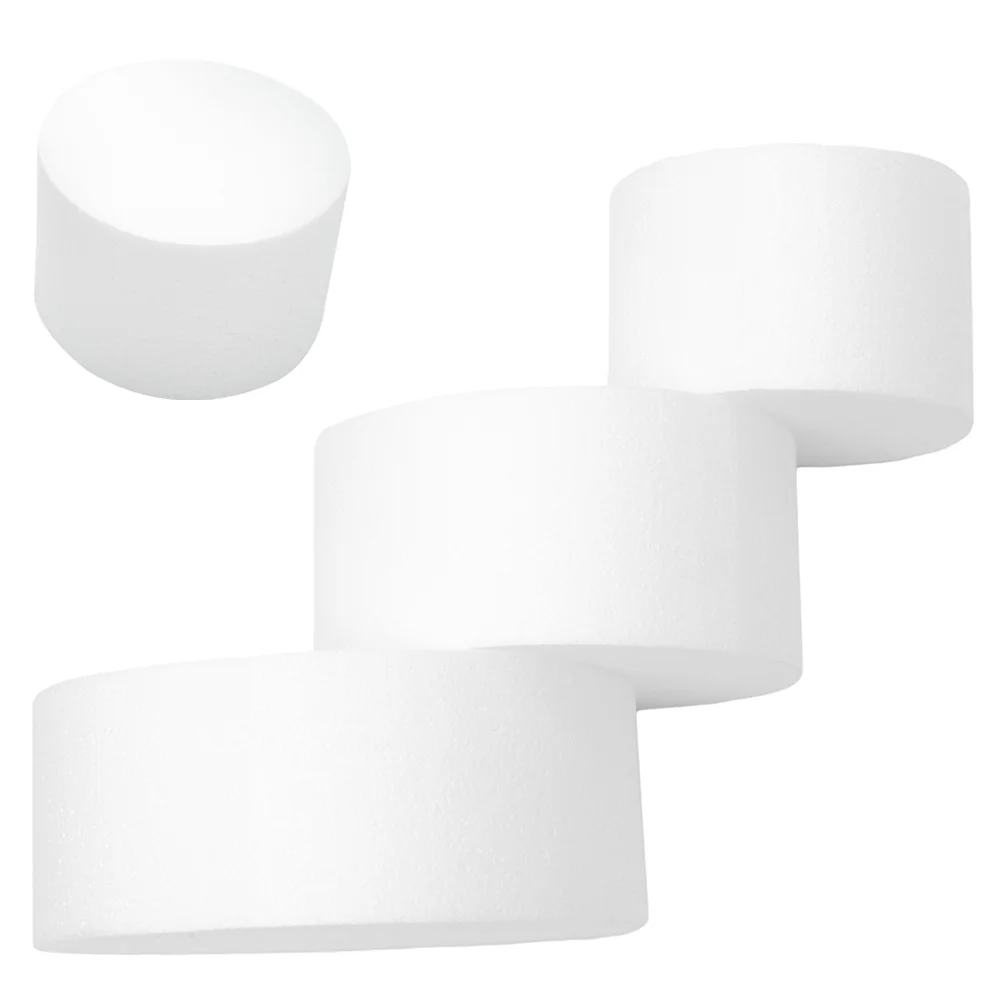 4pcs Foam Cake Dummies DIY Round Cake Model Baking Practice Cake Mold Props Fake Cake Cake Decorating Models