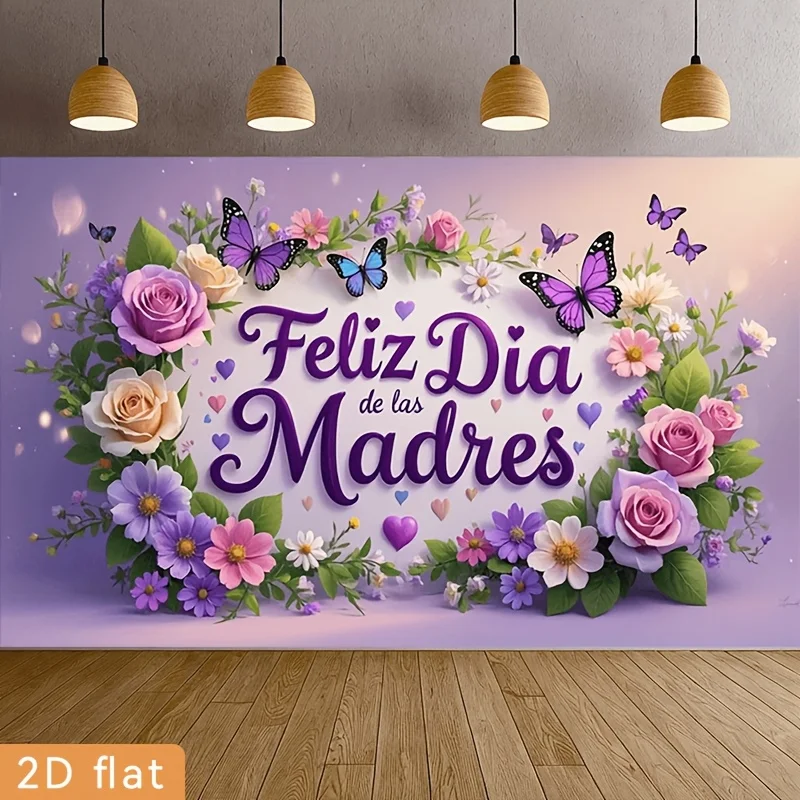 2D-Flachdesign, ein einteiliges Geburtstagsbanner mit Luftballons und Flaggen, Partydekoration, Fotohintergrund
