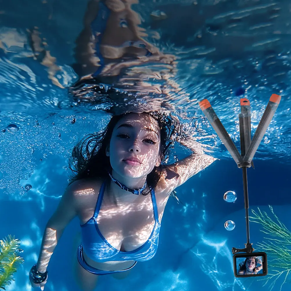 Underwater Extendable Selfie Stick Buoyant Tripod Lightweight Camera Photography Pole for Gopro Sports Camera In-Water Accessory