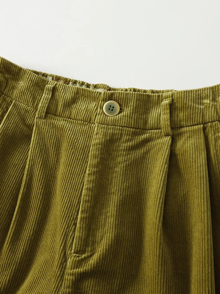Young Style Corduroy Wide Leg Pants Women's Autumn Large Size Commuter Casual Pants Daily Outerwear Artistic Trousers