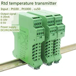 Rtd pt100 PT1000温度送信機dc24v4-20ma出力信号アイソレーターコンバーター