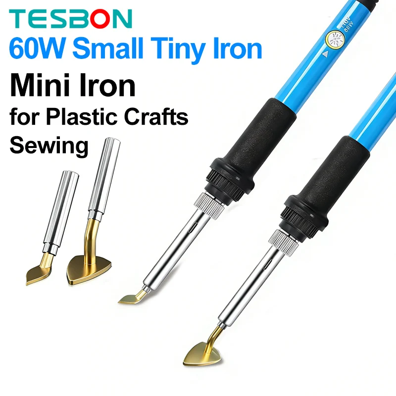 60W Mini Iron Heat Tiny Heat Press Hats for Plastic Clothes DIY Bean Splicing Hot Bean Tool- DIY Tool Portable Soldering Iron