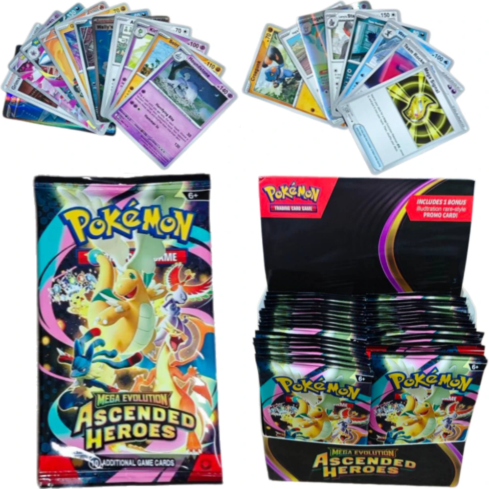 

Набор бустеров/боксов Pokemon TCG Mega Evolution Ascended Heroes, английская версия, редкие голографические коллекционные карты, подарок