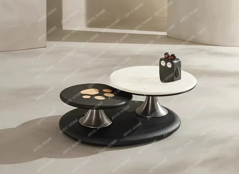 Large and small apartment special-shaped natural luxury stone coffee table