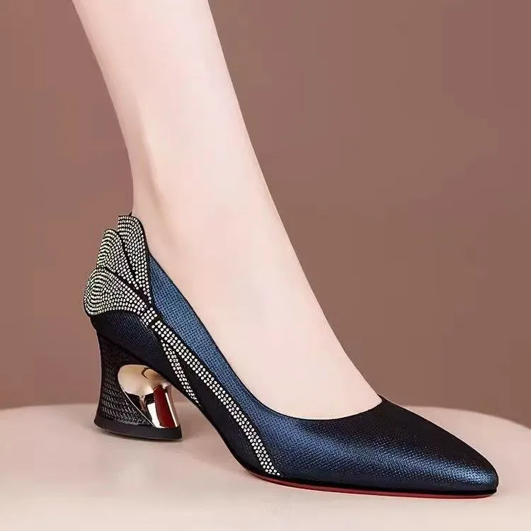 

Basic Wine Snakeskin Leather Women Shoes Stiletto High Heels Pointy Toe Women Pumps Weddings Party Size 35-40 Shoes Woman