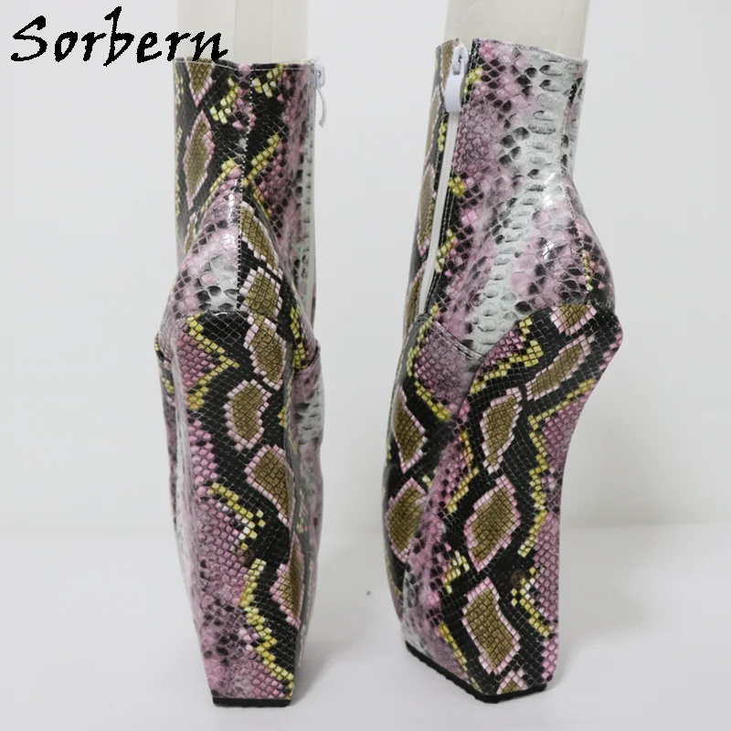 Sorbern الملونة بيثون أحذية الباليه للنساء Heelless زمم الجوارب القصيرة الوثن Sm التمهيد مخصص متعدد الألوان #6