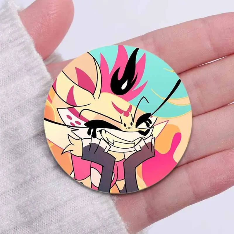 Popular Anime Helluva Boss Button Pin Cartoon Stolas Character Badge Round Brooch Bag Clothes Jewelry Accessories Fans Gifts