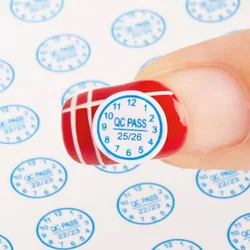 25/26 new QC PASS fragile paper self-adhesive sticker dot seal Tear invalid label blue characters on white background