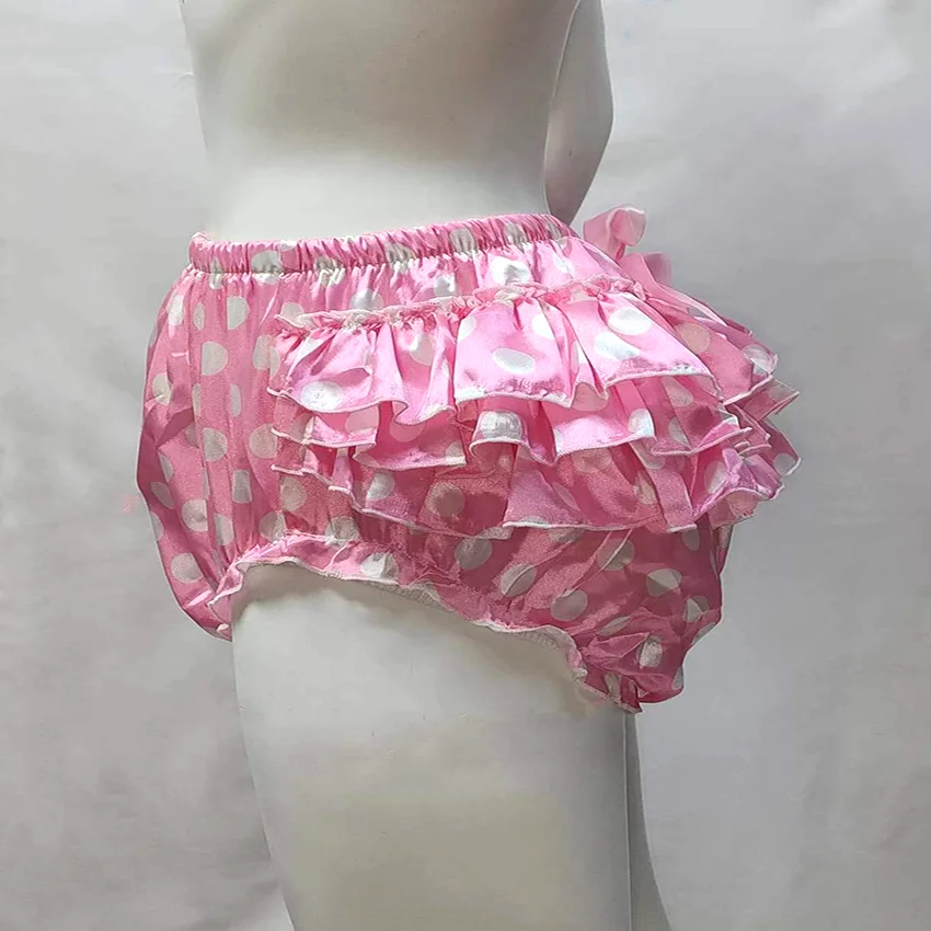 Langkee Haian ABDL PVC & Satijnen Ruffle Rhumba Trekbare Plastic Broek