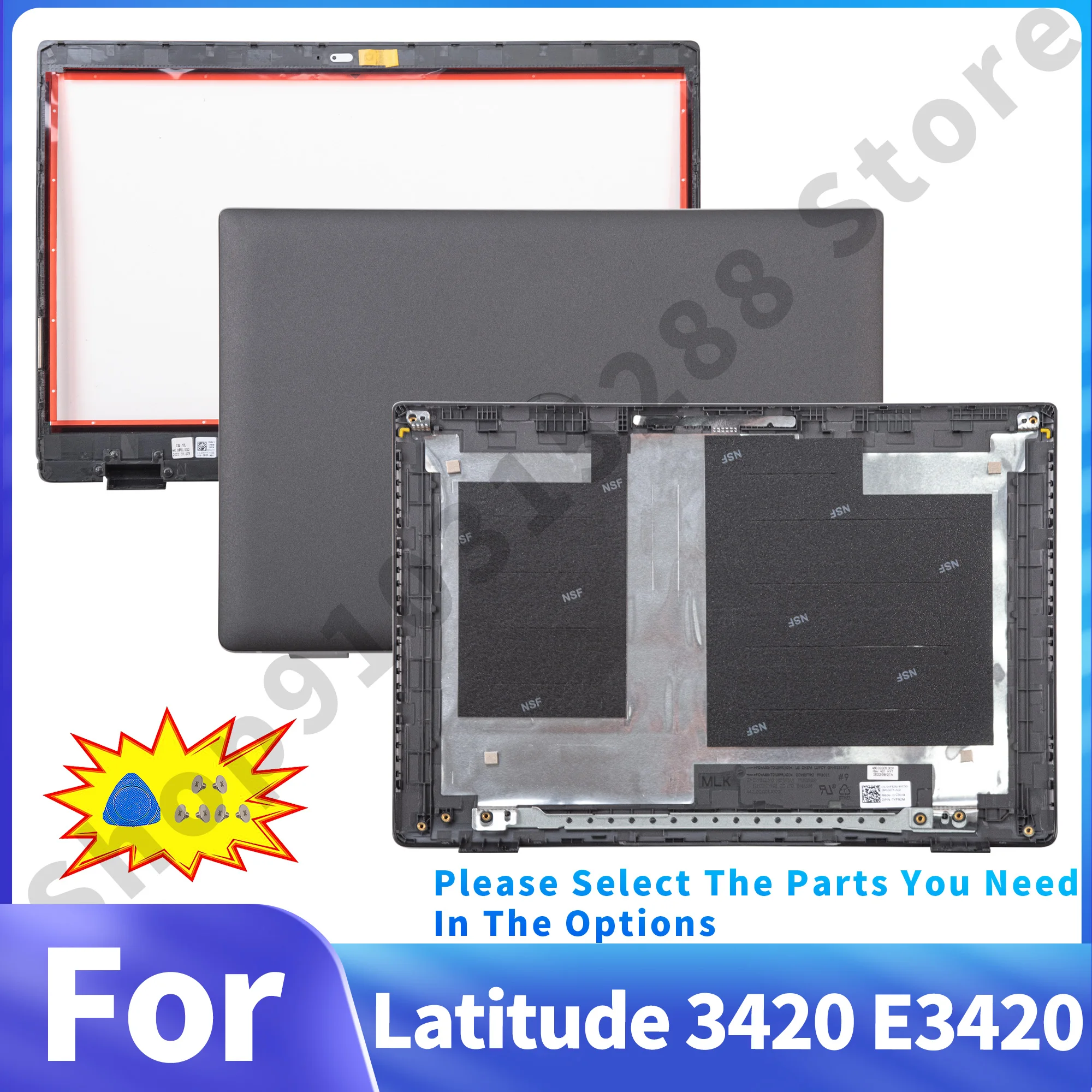 Laptop Housing Case For Latitude 3420 E3420 P144G Screen Back Cover Front Bezel Frame 14inch 0YF82M 03MVYX